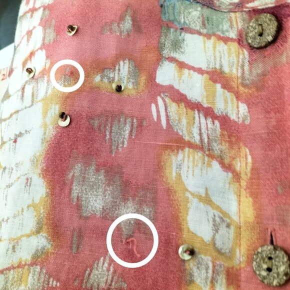 (1009) CLOTHES Women's Multicolor 3/4 Sleeve Linen Blend Top Size XL - Picture 7 of 7